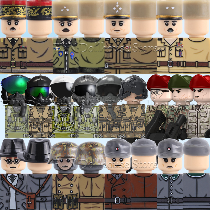 Lego Minifigure Holder - Moderne Militär-Actionfiguren US-Soldaten Zubehör Bausteine Armee
