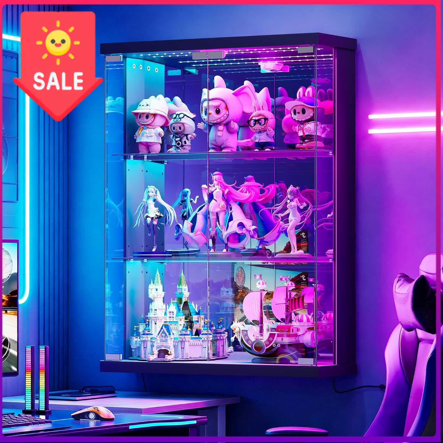 Wandmontierte Glasvitrine mit  – Pop Display Shelf Bewertung und Preis